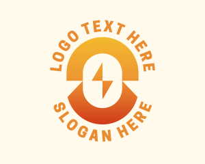 Electrical - Orange Thunder Letter O logo design