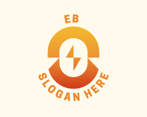 Electric - Orange Thunder Letter O logo design