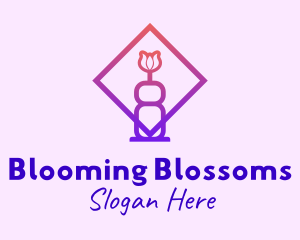 Blooming - Vase Blooming Lotus logo design