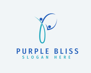 Purple People Letter P logo design