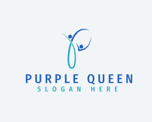 Purple People Letter P logo design