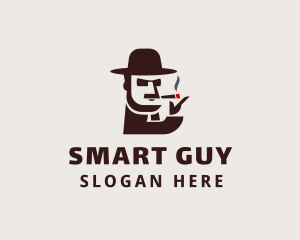 Hat Guy Smoking logo design