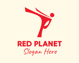 Red Taekwondo Training logo design