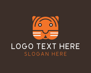 Orange Tiger - Tiger Head Zoo logo design