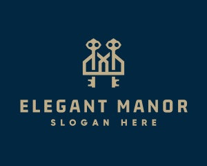 Manor - Luxury House Residence Key logo design