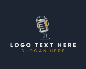 Record - Vlogger Podcast Microphone logo design