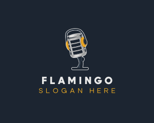 Vlogger Podcast Microphone Logo