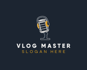 Vlogger - Vlogger Podcast Microphone logo design