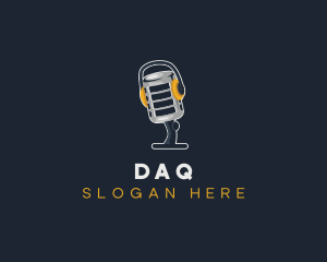 Vlog - Vlogger Podcast Microphone logo design