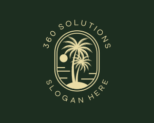 Tropical Beach Palm Tree logo design