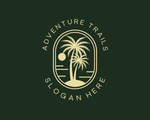 Tropical Beach Palm Tree logo design