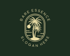 Tropical Beach Palm Tree logo design