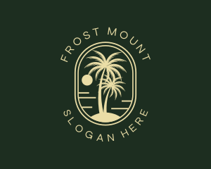 Tropical Beach Palm Tree logo design