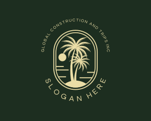 Adventure - Tropical Beach Palm Tree logo design