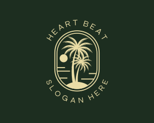 Tropical Beach Palm Tree logo design