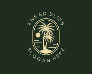 Tropical Beach Palm Tree logo design