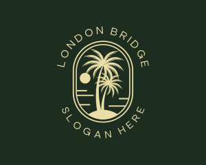 Tropical Beach Palm Tree logo design