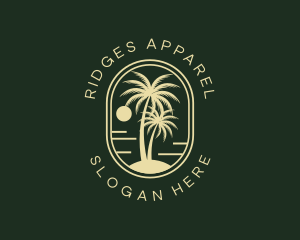 Tropical Beach Palm Tree logo design