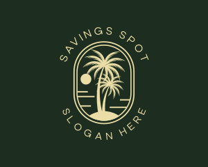 Tropical Beach Palm Tree logo design