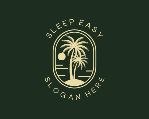 Tropical Beach Palm Tree logo design