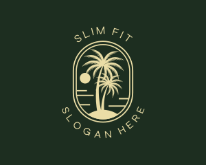 Tree - Tropical Beach Palm Tree logo design