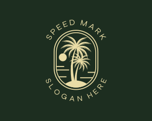 Tropical Beach Palm Tree logo design