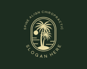 Tropical Beach Palm Tree logo design