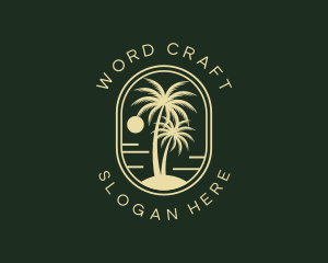 Tropical Beach Palm Tree logo design