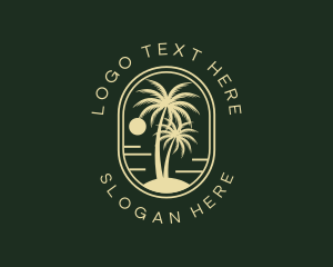Palm Tree - Tropical Beach Palm Tree logo design
