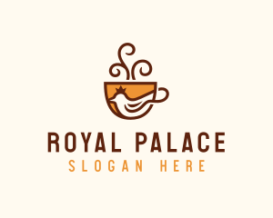 Royal Coffee Dove logo design