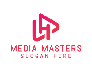 Media - Pink Media Letter H logo design