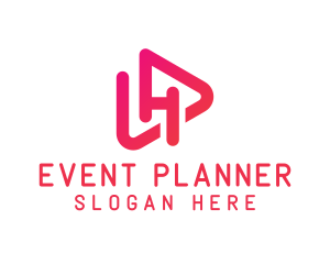 Player - Pink Media Letter H logo design