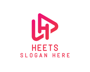 Pink Media Letter H logo design