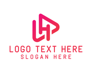 Music - Pink Media Letter H logo design
