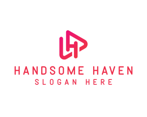 Pink Media Letter H logo design