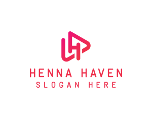 Pink Media Letter H logo design