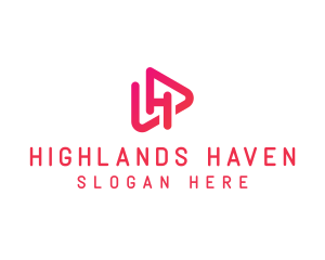 Pink Media Letter H logo design