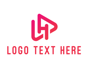 Mp3 - Pink Media Letter H logo design