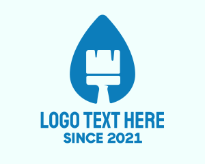 Water - Blue Liquid Brush logo design