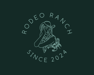 Scorpion Cowgirl Rodeo logo design