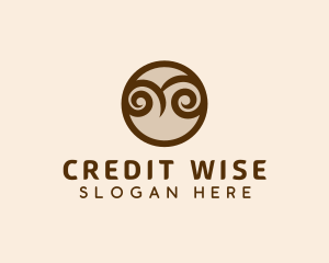 Swirl Owl Bird logo design