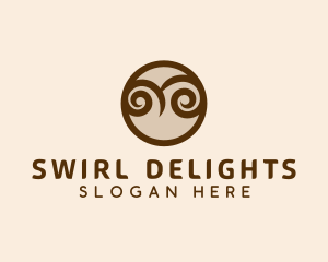 Swirl Owl Bird logo design