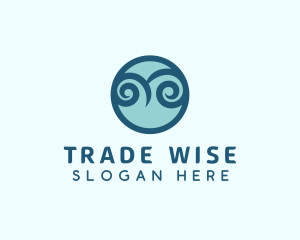 Swirl Owl Bird logo design