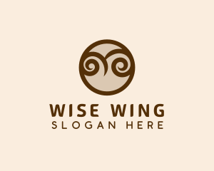 Swirl Owl Bird logo design