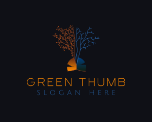 Dawn Dusk Autumn Tree logo design