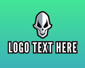 Skater - Scary Skull Grin Gaming Avatar logo design
