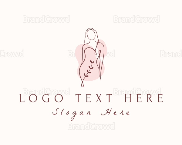 Leaf Woman Body Logo