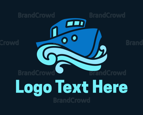 Ocean Ferry Boat Logo