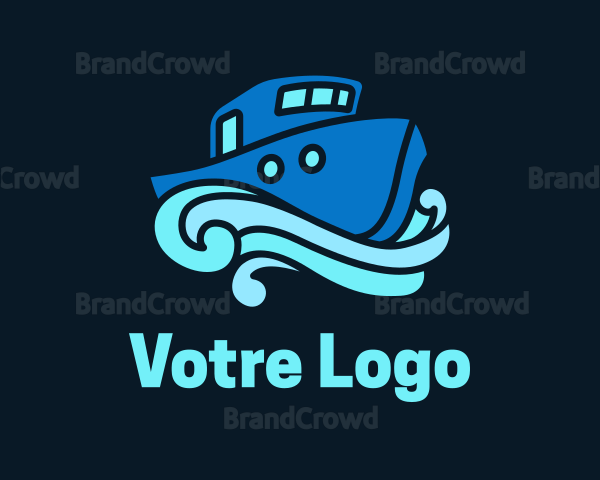 Ocean Ferry Boat Logo