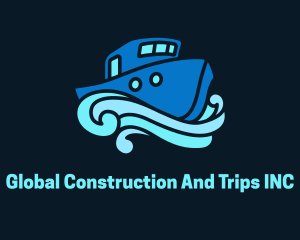 Maritime - Ocean Ferry Boat logo design